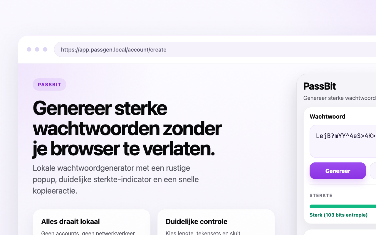 Screenshot van PassBit